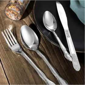 Product Name  Deluxe Premium Cutlery Flatware Set For The Home  Stainless Steel Cutlery Service With 1 Dinner Fork, 1 Dinner Knife, 1 Dinner Spoo